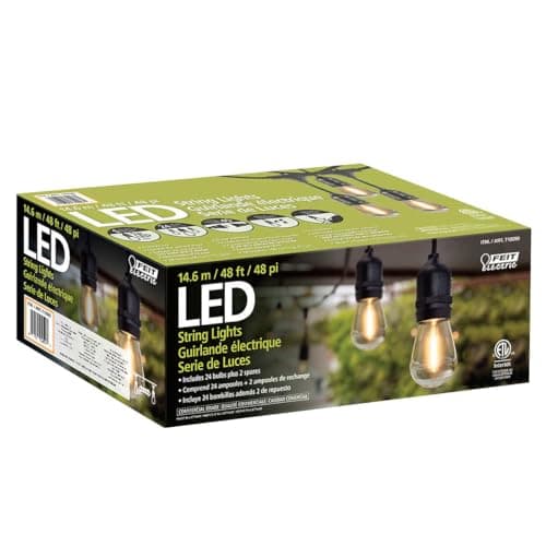 Filament-style S14 bulbs on a heavy outdoor string light cord