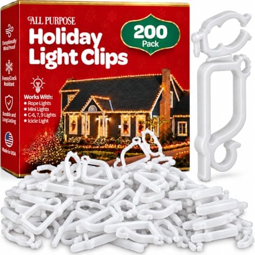 Small plastic clips of the type used to hang Christmas lights