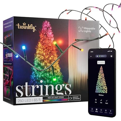 App-controlled color Christmas lights on a house