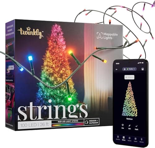 App-controlled color Christmas lights on a house