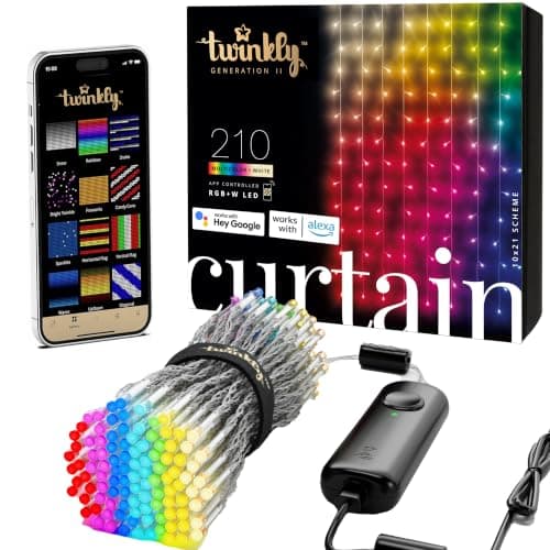 A curtain of small lights hanging in vertical drops