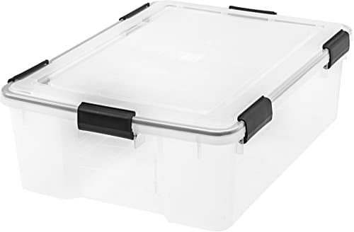 A clear latching storage container