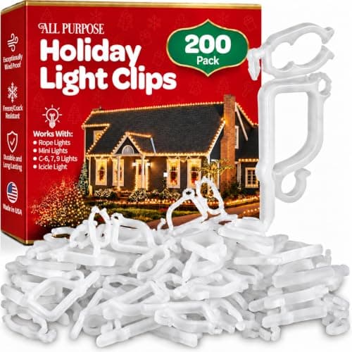 Small plastic clips of the type used to hang Christmas lights