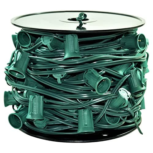 C9 sockets on a continuous run of wire, the format a spool ships in